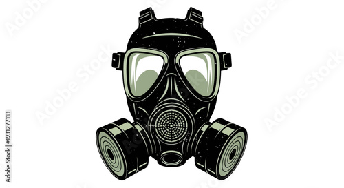 Retro Gas Mask Illustration