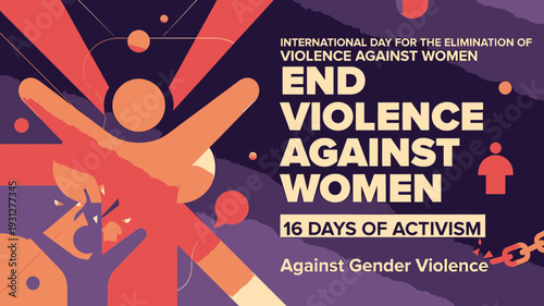 End Violence Against Women Campaign vector illustration