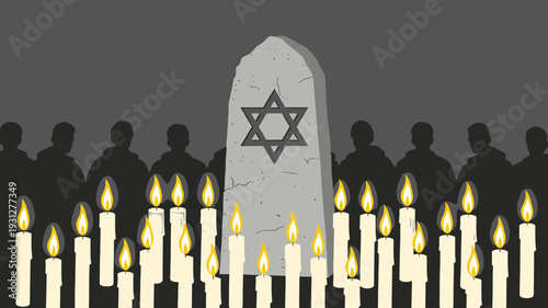 Holocaust Memorial Candles vector illustration