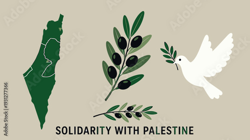 Solidarity with Palestine Symbol vector illustration