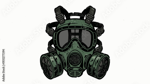 Vintage military gas mask, protective equipment