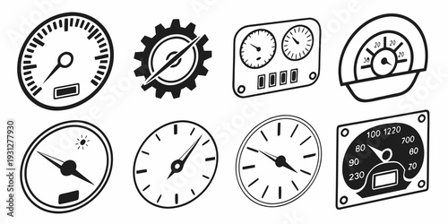 A collection of various mechanical and digital gauges and meters