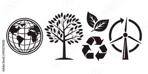 Symbols of global unity, environmental awareness, and peace