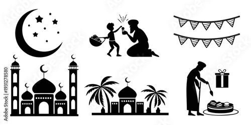 Celebrating eid with family and friends under the moonlight