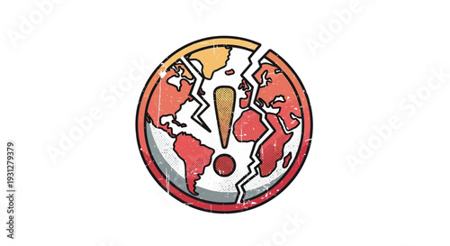 Cracked Earth Exclamation Mark Icon