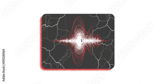 Sound wave visualization on cracked dark background