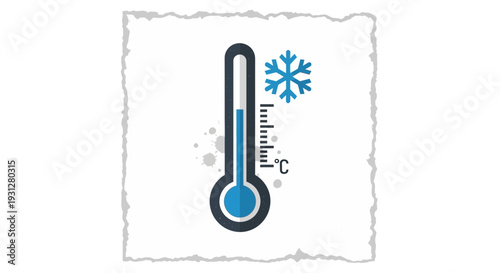 Thermometer with snowflake icon indicating cold temperature