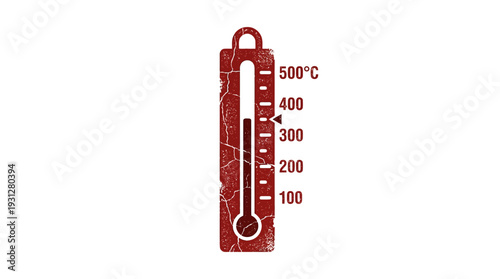 Vintage thermometer showing high temperature