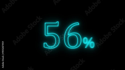 Neon Cyan 56 Percent Progress Indicator on Black Background