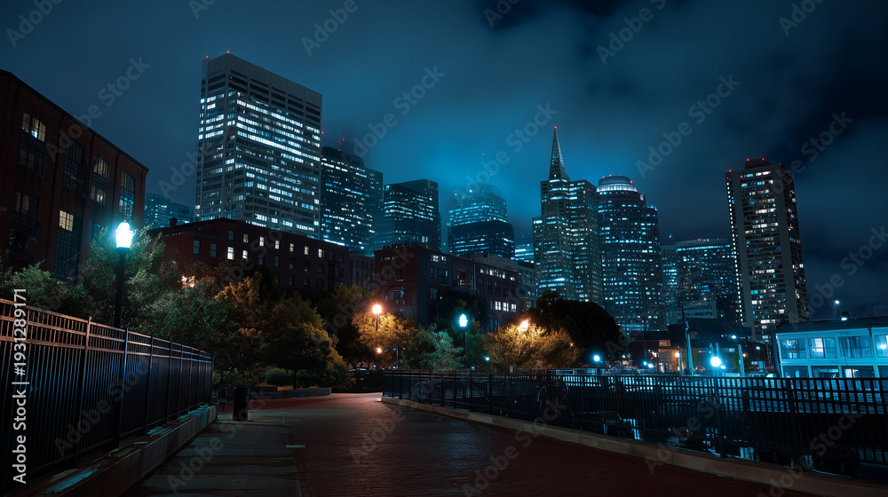 Obraz premium night view of the city