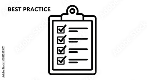 A checklist on a clipboard illustrating best practice guidelines in a simple and clear visual representation