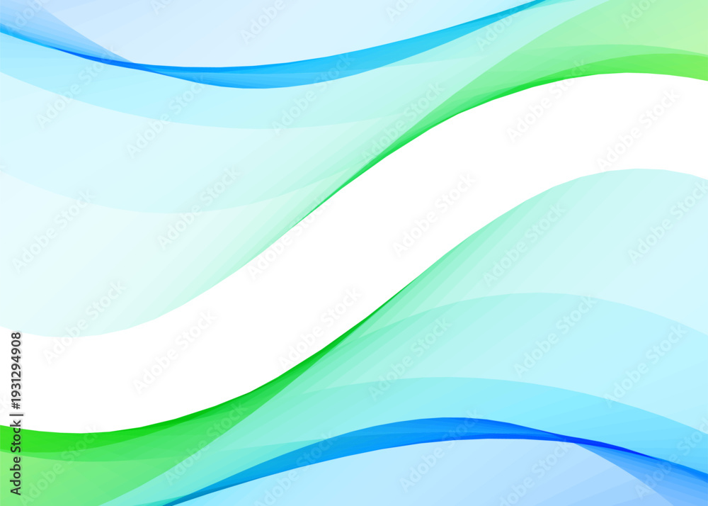 Fototapeta premium Dynamic Flowing Waves background in Blue and Green Gradient Tones