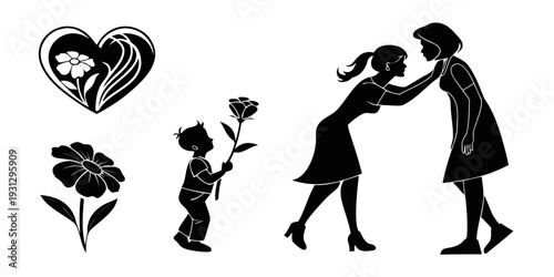 A heartwarming scene of a couple sharing a romantic moment with flowers