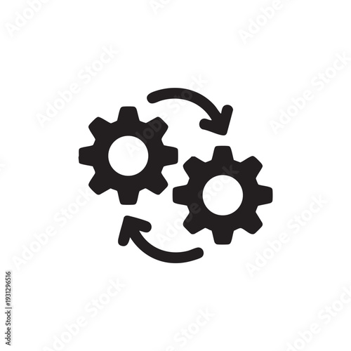 Interconnected Gears Rotating in Synchrony Representing Mechanical Harmony and Industrial Process Illustration