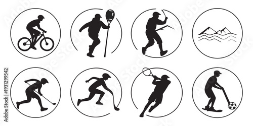 Illustration of various outdoor activities and sports equipment