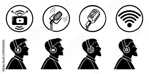 Illustration of different types of headphones and their functionalities