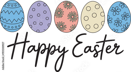 Happy Easter Eggs Pastel Spring Holiday T Shirt Design