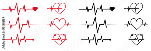Heart rate graphics. Vector illustration.. Electrocardiogram. Heartbeat Cardiogram Icon Vector Logo Template. illustration of medical electrocardiogram - ECG on chart paper