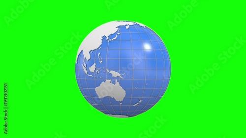 Globe on green background. Isolated 3d illustration