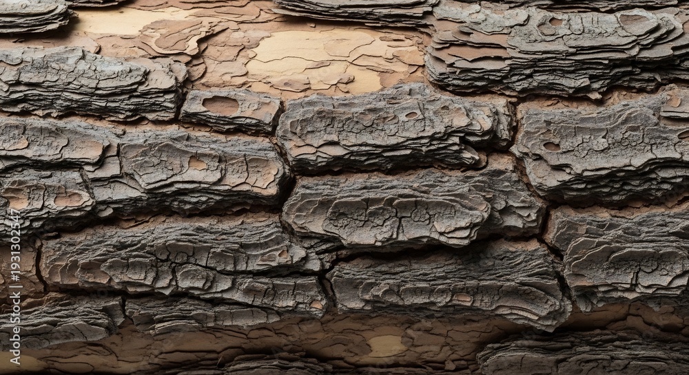 Fototapeta premium Close-up Macro Texture of Rough Tree Bark Surface.