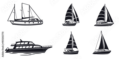 A collection of various types of boats and sailing vessels