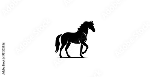 Minimal Standing Horse Silhouette Logo Vector for Equestrian Brand Design