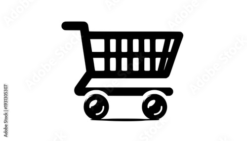 shopping cart isolated on white