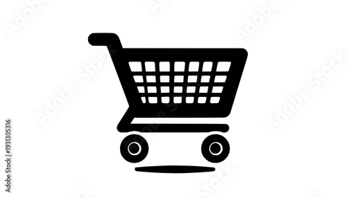 shopping cart icon on white