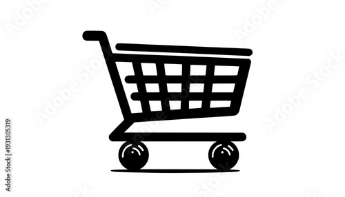 shopping cart isolated on white