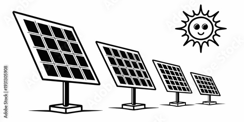Solar panels harnessing sunlight in a field under a bright sunny sky