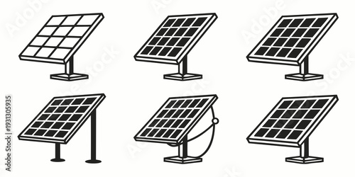 Six different types of solar panels used for renewable energy generation