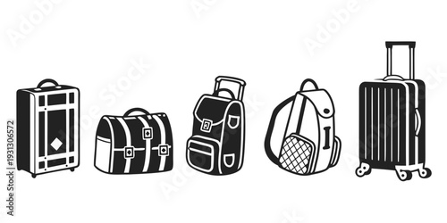 Assorted luggage and bags for travel and commuting purposes