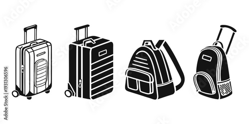 A variety of luggage and bags for travel and everyday use