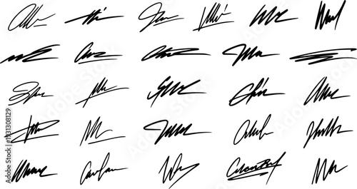 Fictitious Signatures Collection: Assorted Script Styles