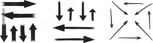 Hand drawn arrow vector graphics custom illustrations of arrows