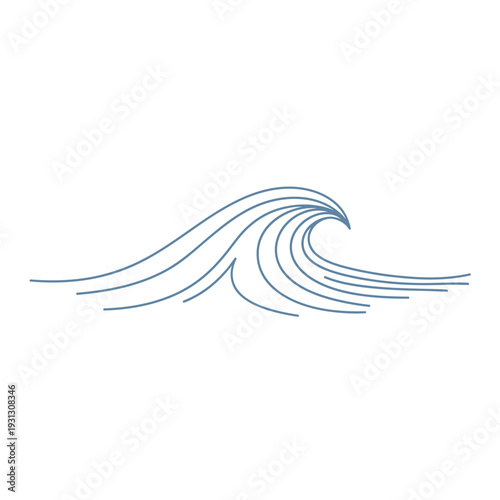 Stylized ocean wave illustration with flowing lines