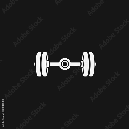 Simple illustration of a barbell on a black background