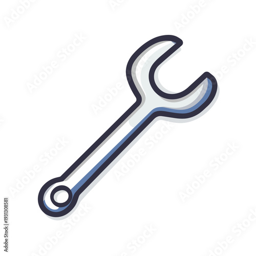 Simple illustration of a wrench on a white background
