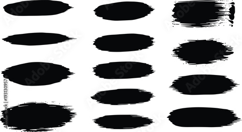 A collection of black brush strokes on a white background