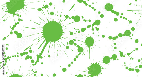 A vibrant green paint splatter design on a white background, perfect for creative projects