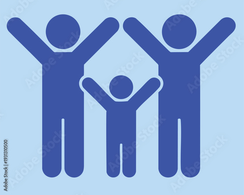 Family and people silhouette icons set. Modern human silhouette symbols for social concept design.