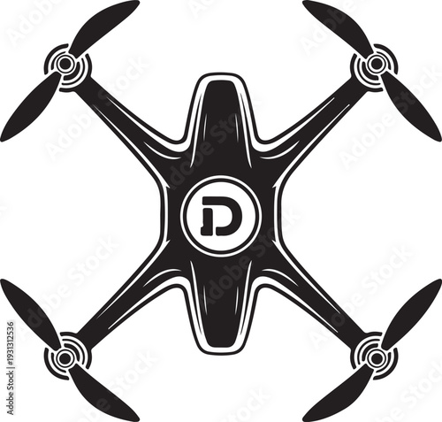 vector rc drone quadcopter black symbol