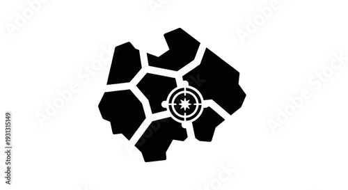 Black and white gear wheel logo.