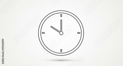 Simple Outline Drawing of a Round Clock Face.
