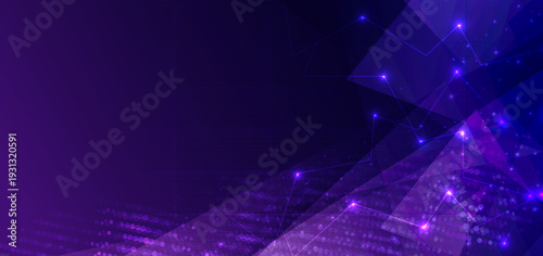 Triangle lines glowing, internet network speed, techology futuristic background.