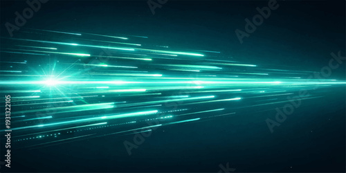 Abstract blue background with glowing stars and dynamic lines