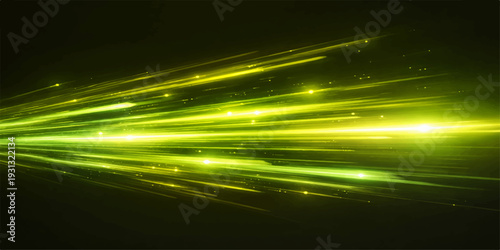 Abstract green background loop with particles features a bright motion design and artistic wave pattern texture for a futuristic light energy backdrop