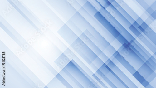 Minimal blue abstract background featuring layered rectangle shapes and soft gradient lighting.