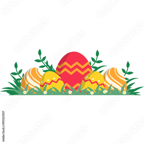 Easter Egg in Grass Illustration