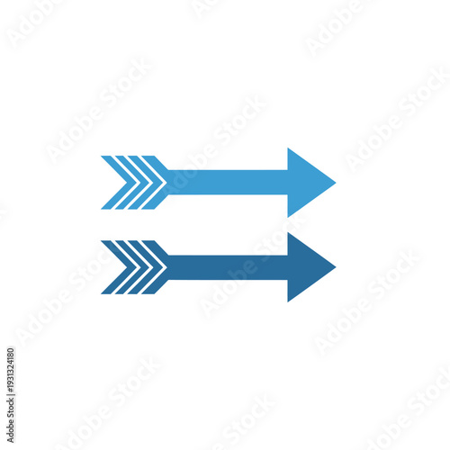 Blue Arrows Pointing Right Direction.